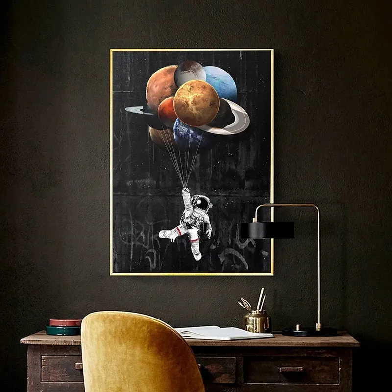 Astronaut Space Dreaming Stars Limit Canvas Painting Posters and Prints Wall Pictures Cuadros for Living Room Decor No Frame