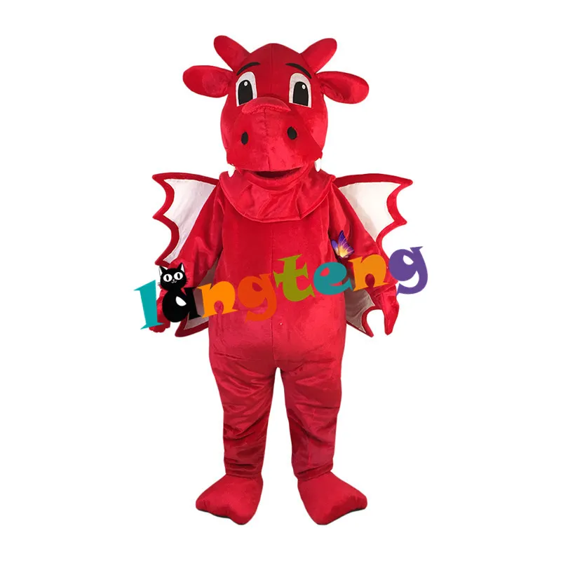 Costumes de mascotte976 costume de mascotte de monstre de dragon de dinosaure rouge Costume de personnage de dessin animé