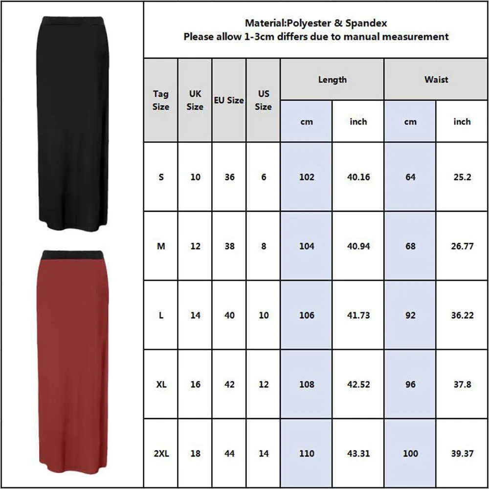 Sale Long Skirt Women Summer High Waist Elegant Vintage Solid Color Thin Slim Fit Pencil Female Beach Party Streetwear D30 210629