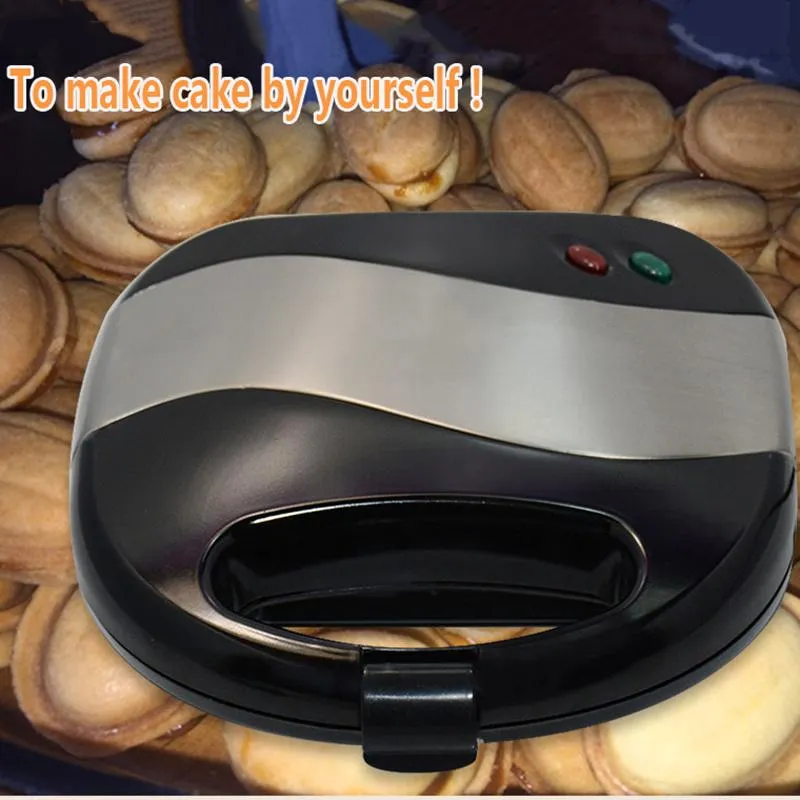 Bread Makers Electric Nut Cake Maker Automatic Waffle Baking Machine Sandwich Toaster Breakfast Pan Dried Snack Tools267U