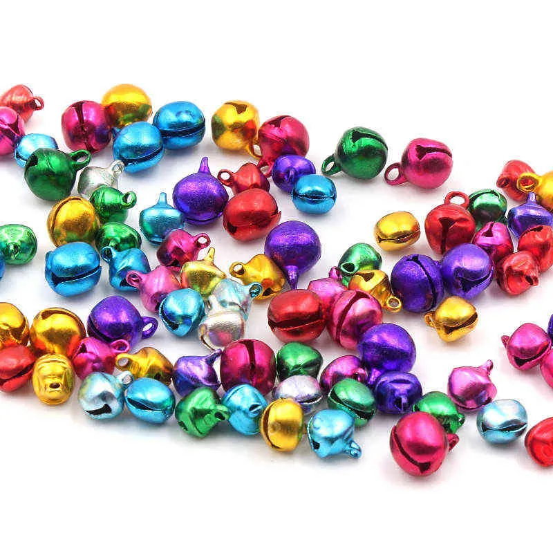 Jingle Bells Iron Loose Beads Small For Festival Decoration/Christmas Tree Decorations/DIY Crafts Accessories decoration 211104