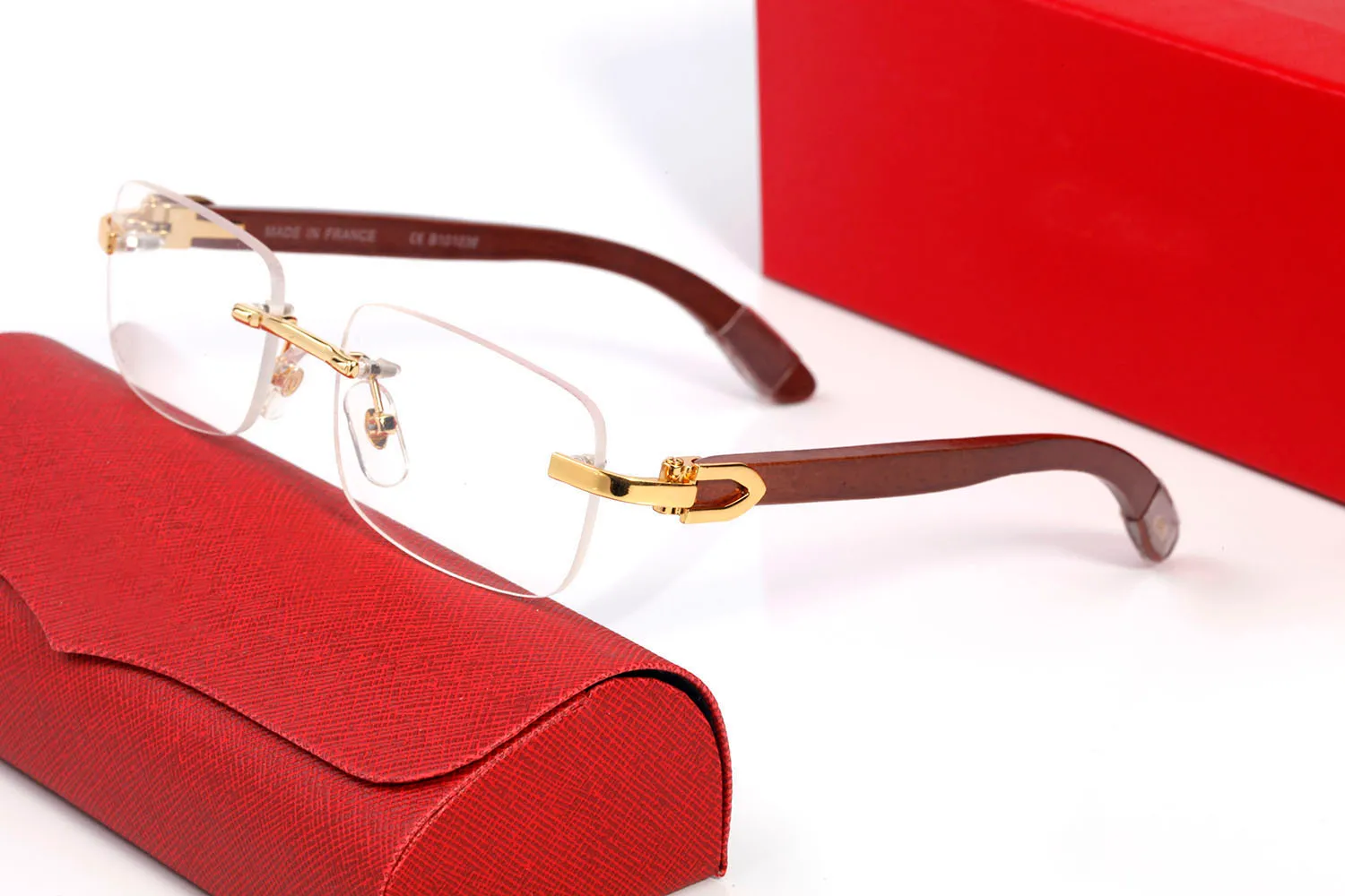 Дизайнерские солнцезащитные очки квадратные бренды Buffalo Horn Glasses Mens Designer Eyeglass Vintage Retro Buffs Металлическое золотое стекло 55-18-247V