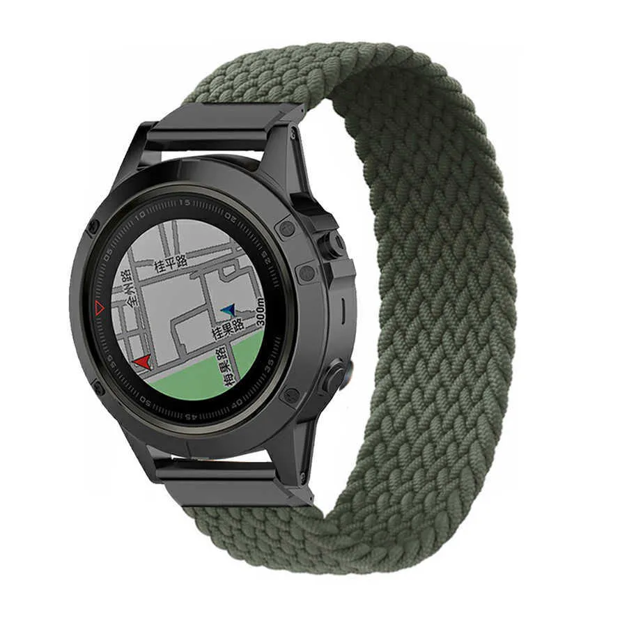 22 26mm Örgülü Solo Döngü Naylon Hızlı Yayın İzle Kayış Garmin Fenix ​​6 6x Pro 5X 5 Artı 3HR 935 945 S60 Silikon Watchband H0915