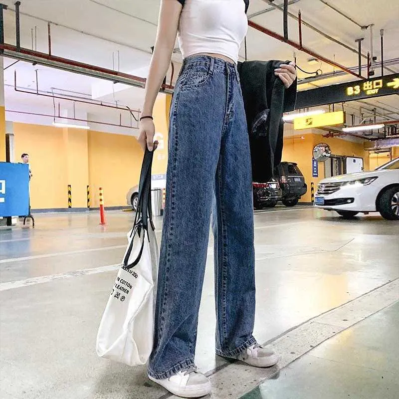 Jeans Denim Loose Fashion nouveau style jeans pour femmes jeans décontractés à la mode et confortable jambe large grande taille H0908