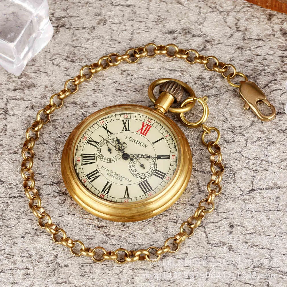 Um relógio de bolso mecânico de cinco pinos de Brass descobriu de bronze de cinco pinos