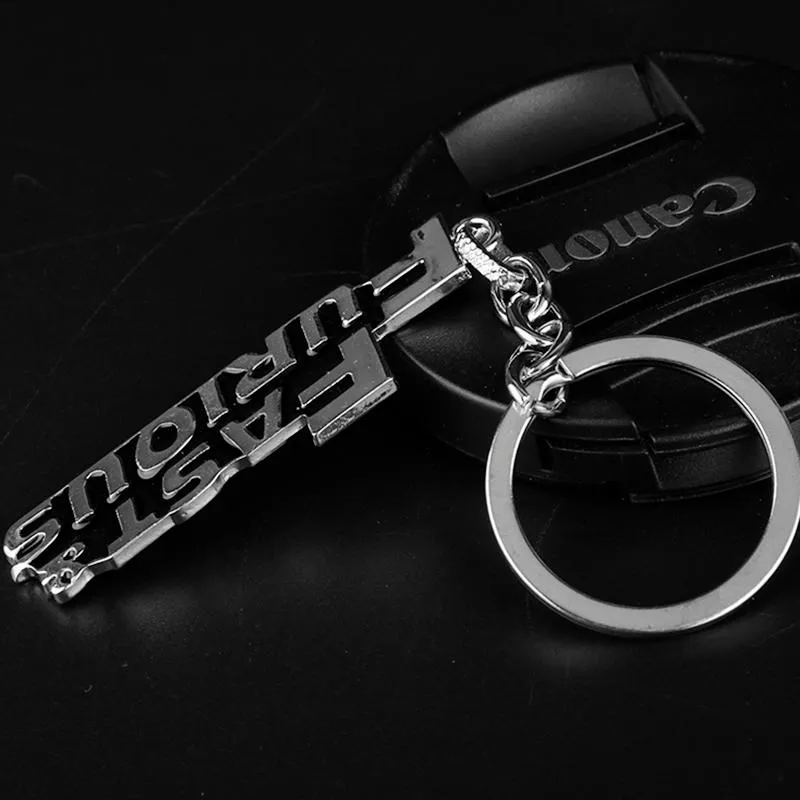 Keychains The Fast And Furious Letters Pendants Key Chain Simple Keyrings Car Holder Trinket Movie Jewelry2900