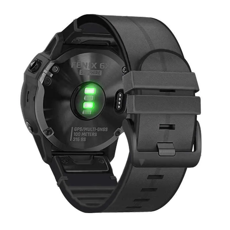 22mm Quickfit Watch STRAP لـ Garmin Fenix ​​6 6x Pro 5x 5 Plus 3HR 935 945 S60 Genuine Leather Band Silicone Watch Bandband H091613471