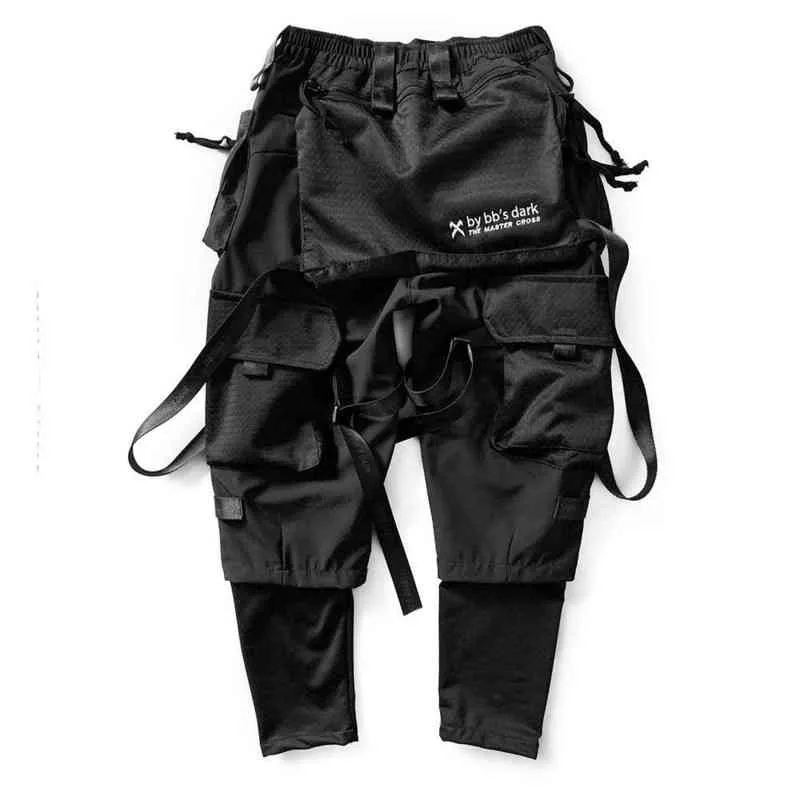 Techwear Cargo Pants Men Black Japanese Streetwear Jogger 211201