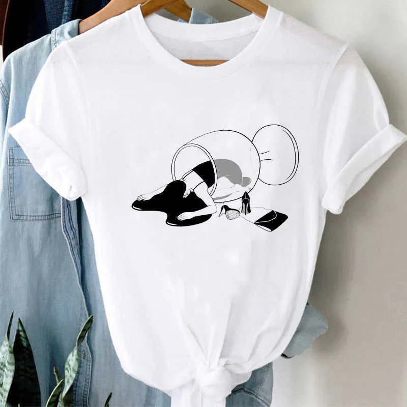 T-shirts vrouwen cartoon wijn grappige mode kleding lente zomer kleding grafische t-shirt top dame print vrouwelijke tee t-shirt x0527