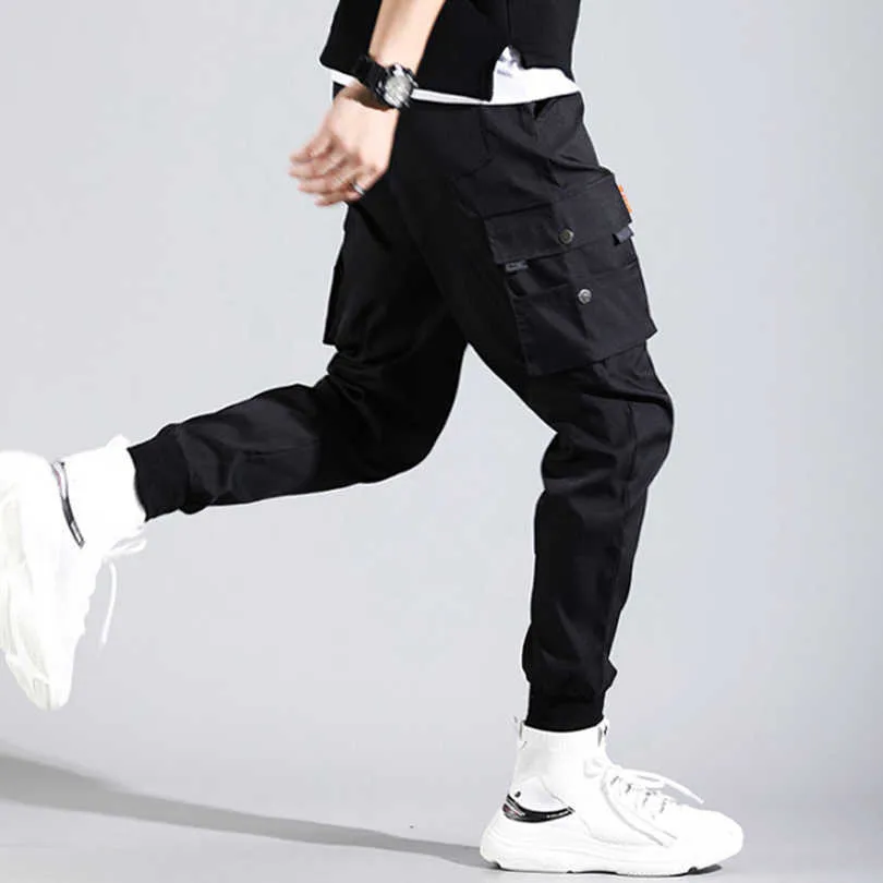 Pantalon de harem d'été mince polyester joggers tactiques pour garçons jogging cargo pantalon hommes harajuku avec poche 2021 vêtements pour hommes x0723