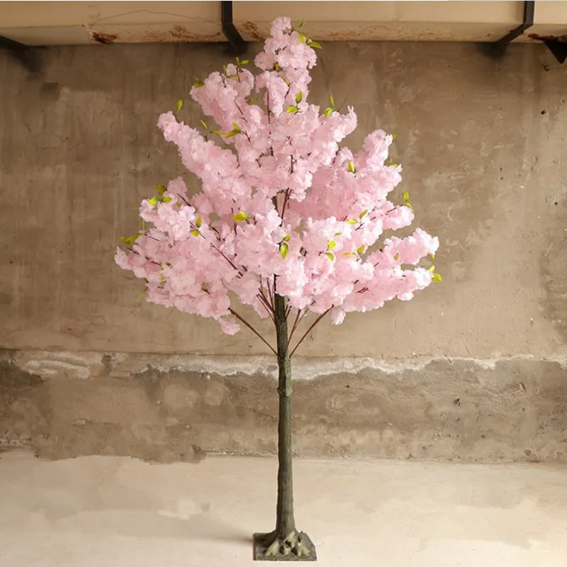 Flores artificiales, árboles de los deseos, simulación de árbol de flor de cerezo, columna romana, camino que conduce a Sakura para centro comercial de bodas, accesorios abiertos 248J