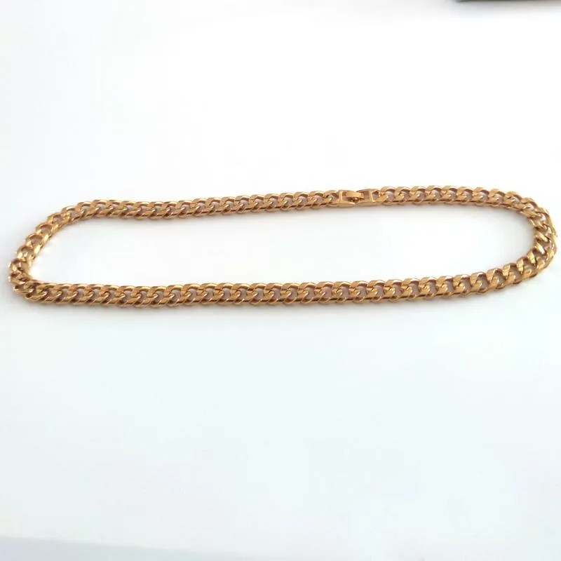 Łańcuchy Prawdziwe 14 -karne stałe złote gf podwójny zakrzywiony łańcuch kubański mężczyzna 24 niestandardowa grubość szerokości 10 mm ciężka 118G337a