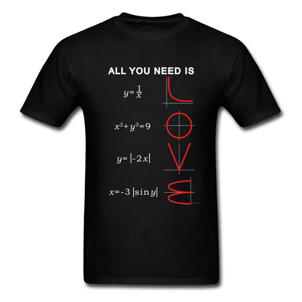 AllYouNeedIsLoveMath Crewneck Top T-shirts Summer Autumn Design Tops Shirts Short Sleeve Plain Cotton Fabric T-shirts Man AllYouNeedIsLoveMath black