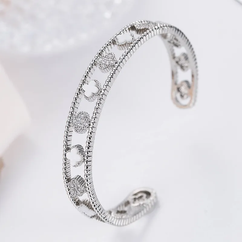 Bracelet manchette de singe de danse pour femmes qualité zircon cubique bracelets de fleurs colorées de luxe bijoux célèbres cadeau féminin Pulsera 22032477539