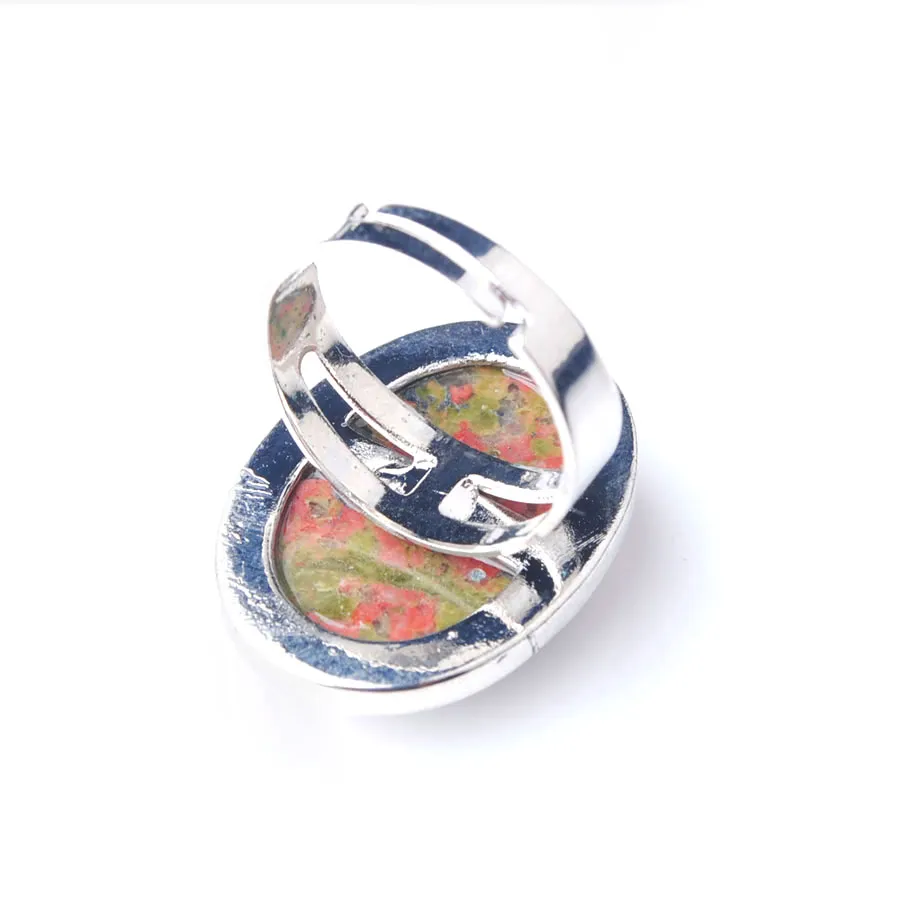 WOJIAER модное кольцо из говлита с натуральным камнем, геометрические овальные, синие, бирюзовые регулируемые кольца для женщин, ювелирные изделия BZ910307Y
