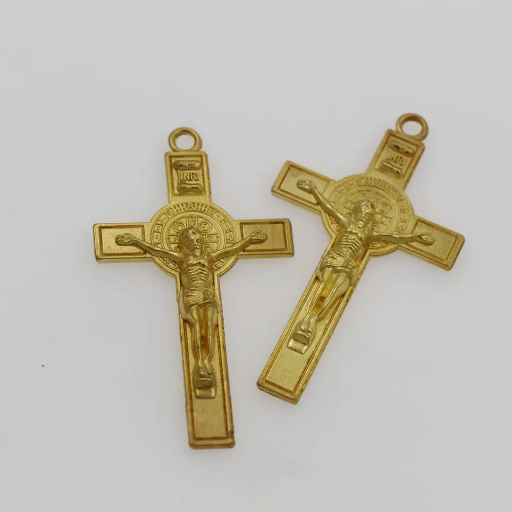 20 Stuks Katholicisme Benedict Medaille Cross Charms Kruisbeeld Hanger Handgemaakte Antiek Zilver Goud Zwart Hangers Sieraden Bevindingen Compon262T