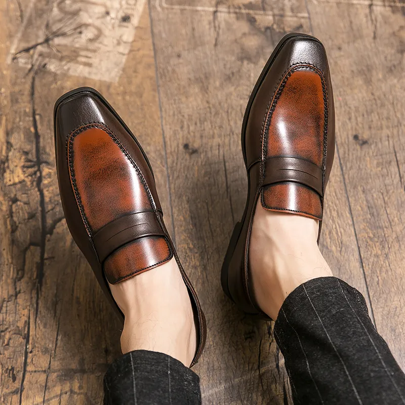 Hommes chaussures de luxe marque de haute qualité hommes mocassins chaussures en cuir véritable hommes chaussure sans lacet chaussures talons bas mâle mocassin décontracté