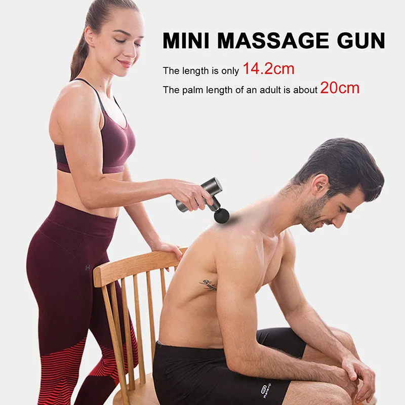 Massage Gun Mini Pocket Massager Deep Muscle Vibration Relief Smärtans avslappning Fitness Terapi för kroppsmassage Relaxation 2103233390668