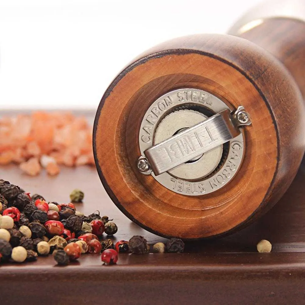Wood Salt and Pepper Grinder - Wooden Mills, Gourmet Precision Mechanisms Premium Sea & Peppercorns 210712