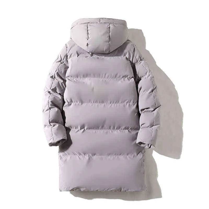 Män långa rockar vinter casual tjock varm vindtät jacka parkas manliga outwear vindtät hatt hooded parkas jackor homme plus storlek 211206