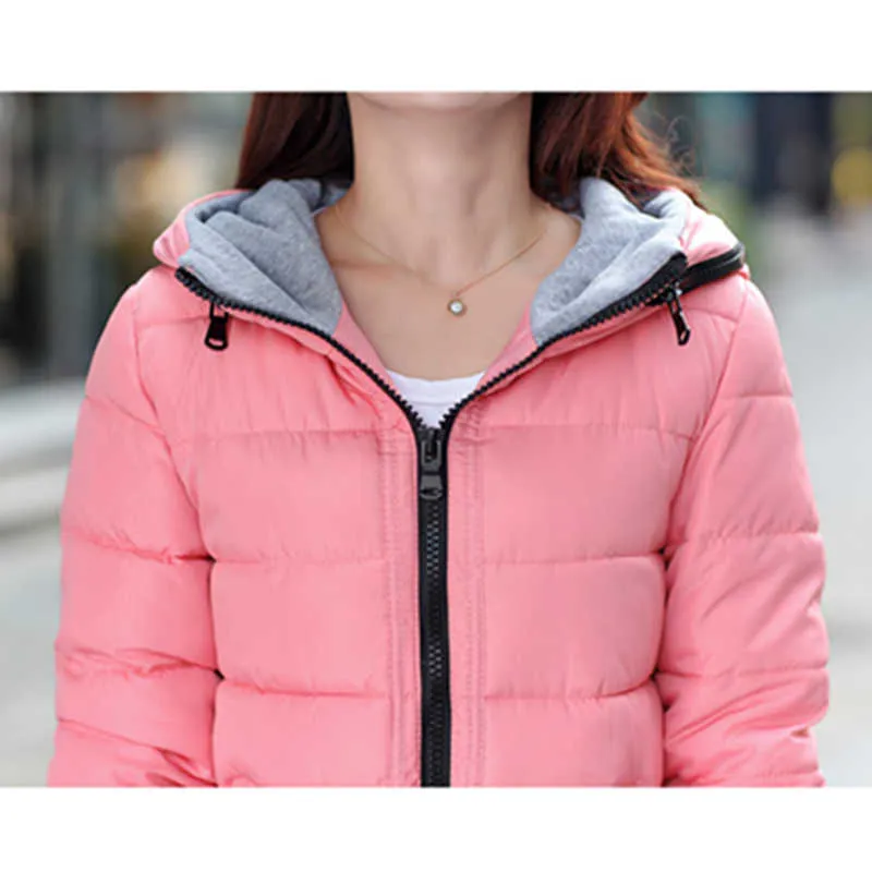 Veste d'hiver femmes grande taille femmes vestes et manteaux femme coton rembourré longue Parka coréen à capuche Chaqueta Muje  [] // 211018