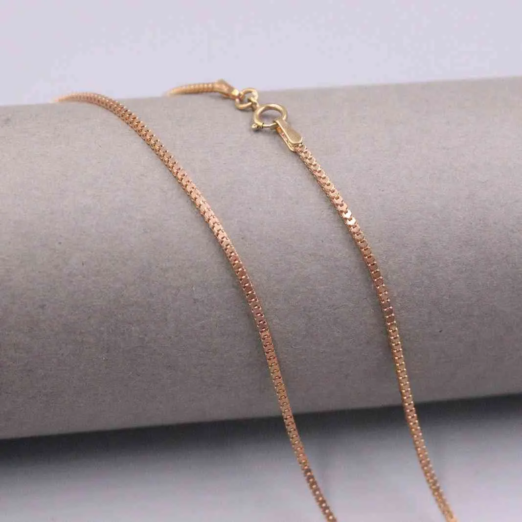 Au750 Real 18K Rose Chain Neckalce For Women Female 1.8mm Millax Box Gold Necklace 16''L Gift