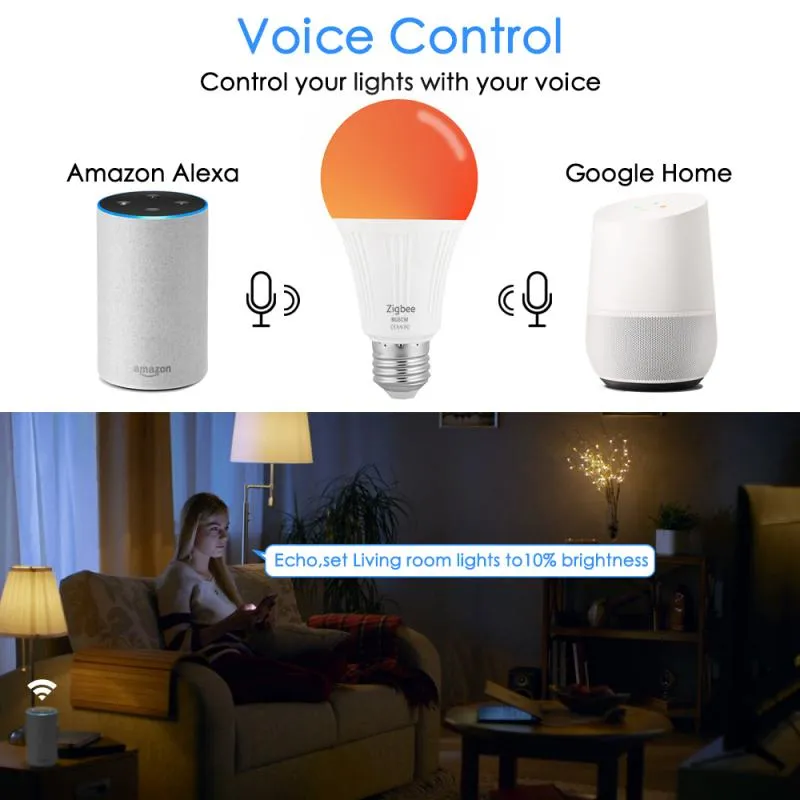 Tuya WiFi Smart LED Lampadina Lampada RGB Zigbee Bridge Smart Life App Controllo Smart Home Voice Funziona con Alexa Google Home60700153590405