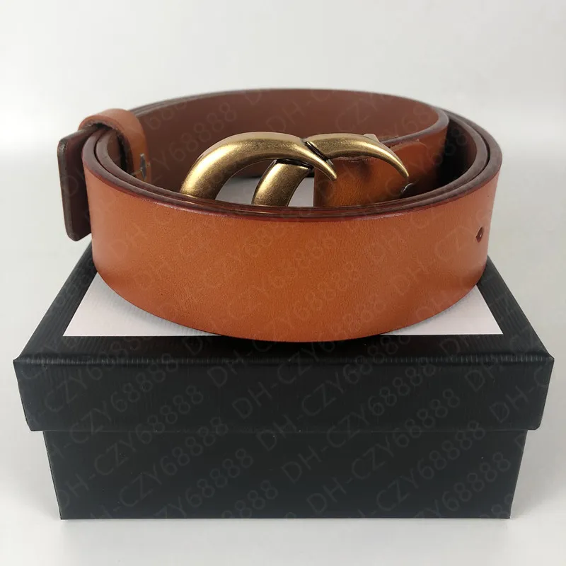 2021 Klassiska varumärkesbältesdesigner 7 Style 3 8 Bred Belt Men's Gold Silver Bronze and Black Buckle With Box258s