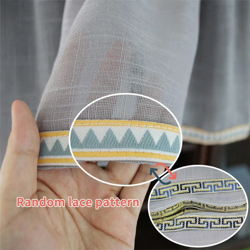 Short Tulle Curtains for Kitchen Cabinet Half-curtain Solid Color Cafe Yarn Curtain Tassel Voile Window Valance Home Room Decor 210712