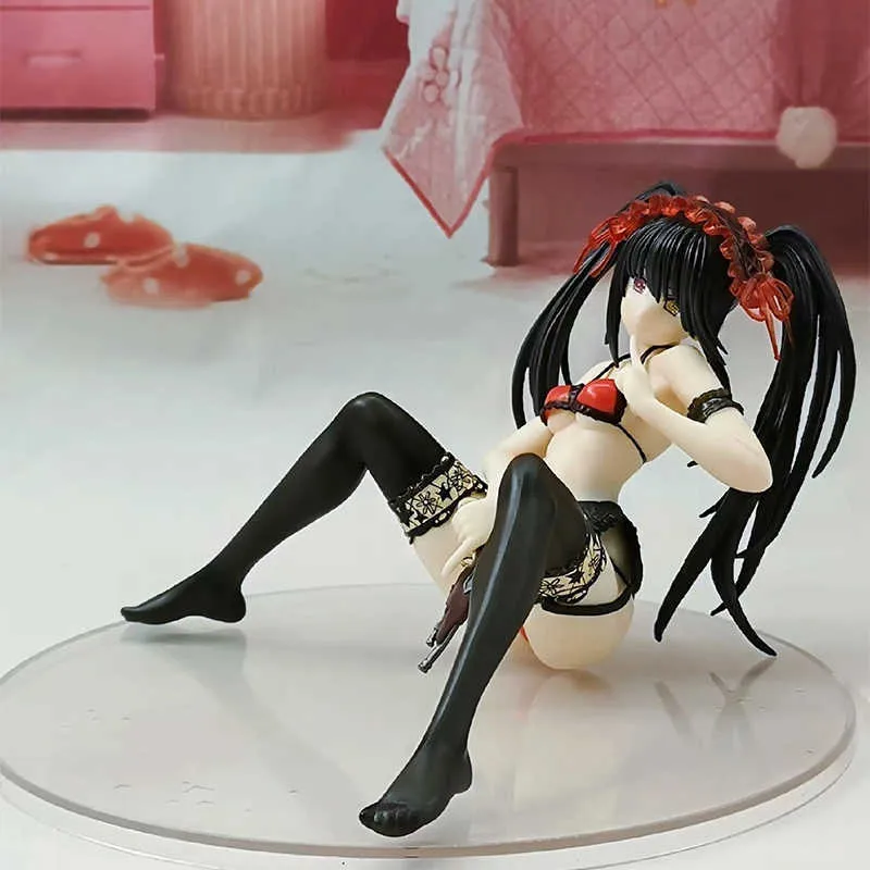 Date A Live Kurumi Tokisaki Zaphkiel Relax 22CM Japan Anime Figures PVC Action Figure Model Toys Sexy Girl Collection Doll Gift Q02362537