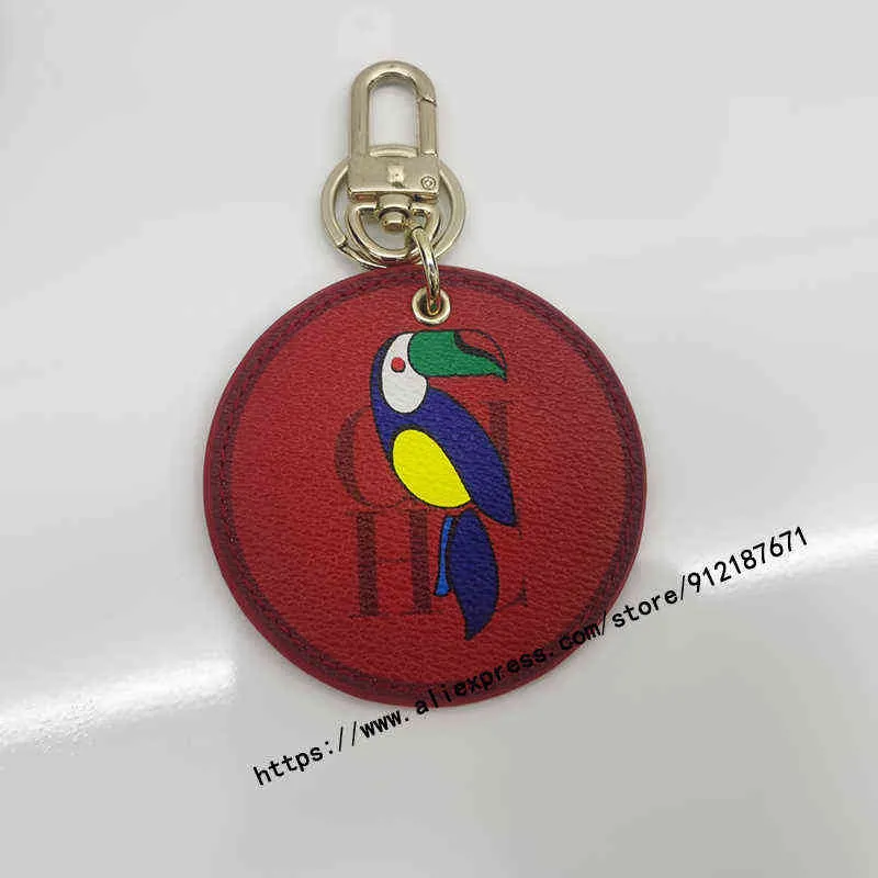 Adorável pequeno lenço de seda com pingente de papagaio CH fita estampada para bolsa acessórios faixa de cabeça ornamento 211218278b