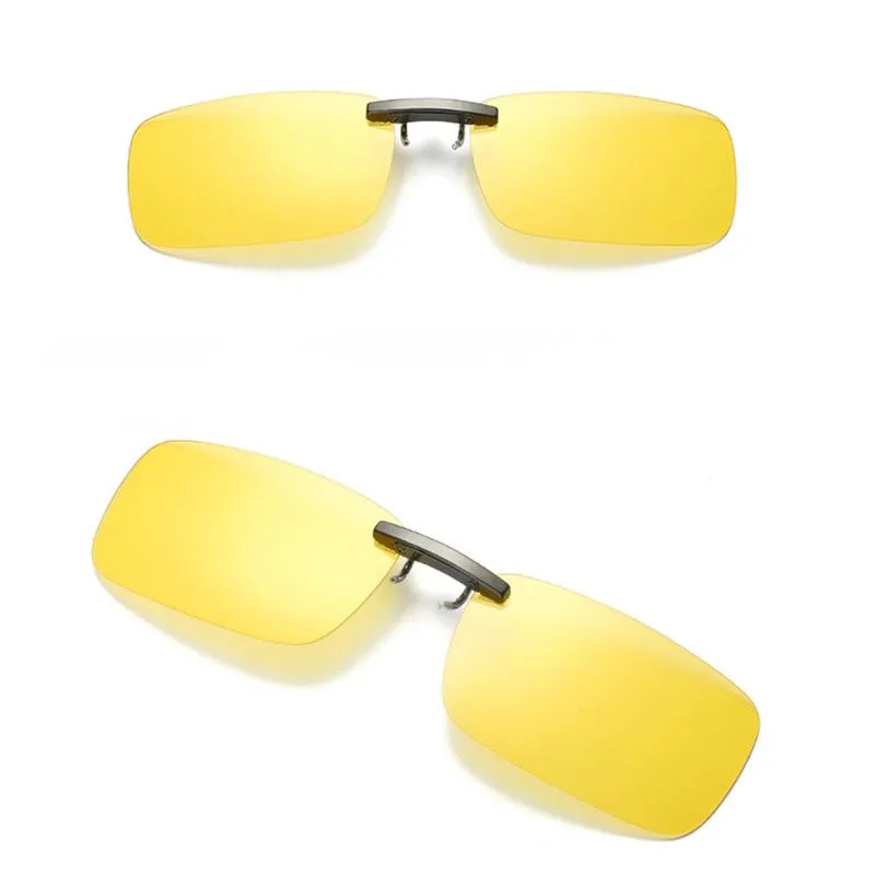 Lente de visão noturna destacável condução metal polarizado clipe em óculos óculos de sol motorista do carro oculos masculino vintage # y5205l