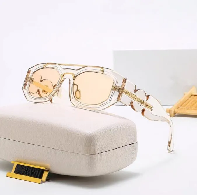 Męskie okulary przeciwsłoneczne projektant sześciokątny podwójny mostek mody szklany UV ze skórzaną obudową 441 i wszystkie pakiety detaliczne 250W