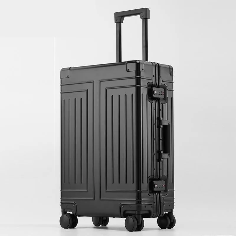 Valises de haute qualité 100% bagages roulants en aluminium-magnésium pour embarquement valise de voyage Spinner avec roues Suitcases3173