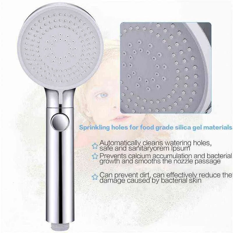 Samodra El Duş Başlığı Yüksek Basınçlı Boosting Duş Başlığı Su Tasarrufu Ayarlanabilir 3 Aç / Kapama Anahtarı H1209 ile Ayarlanabilir 3 Spary Ayarı