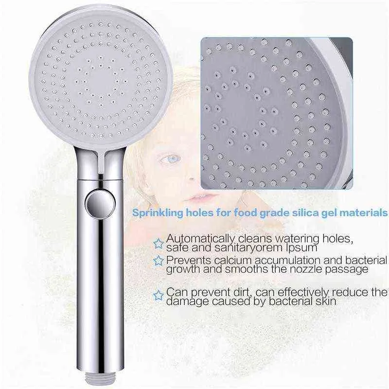 SAMODRA Handheld Shower Head High Pressure Boosting Shower Head Water Saving Adjustable 3 Spary Setting With ON/OFF Switch H1209