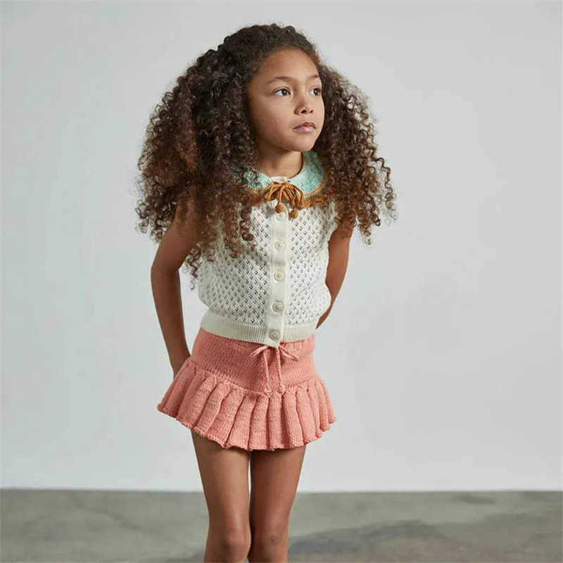 Misha and Puff Spring Summer Arrivals Kids Girls Knit Skirts Lovely Hand Made Skirt Clothe 210619