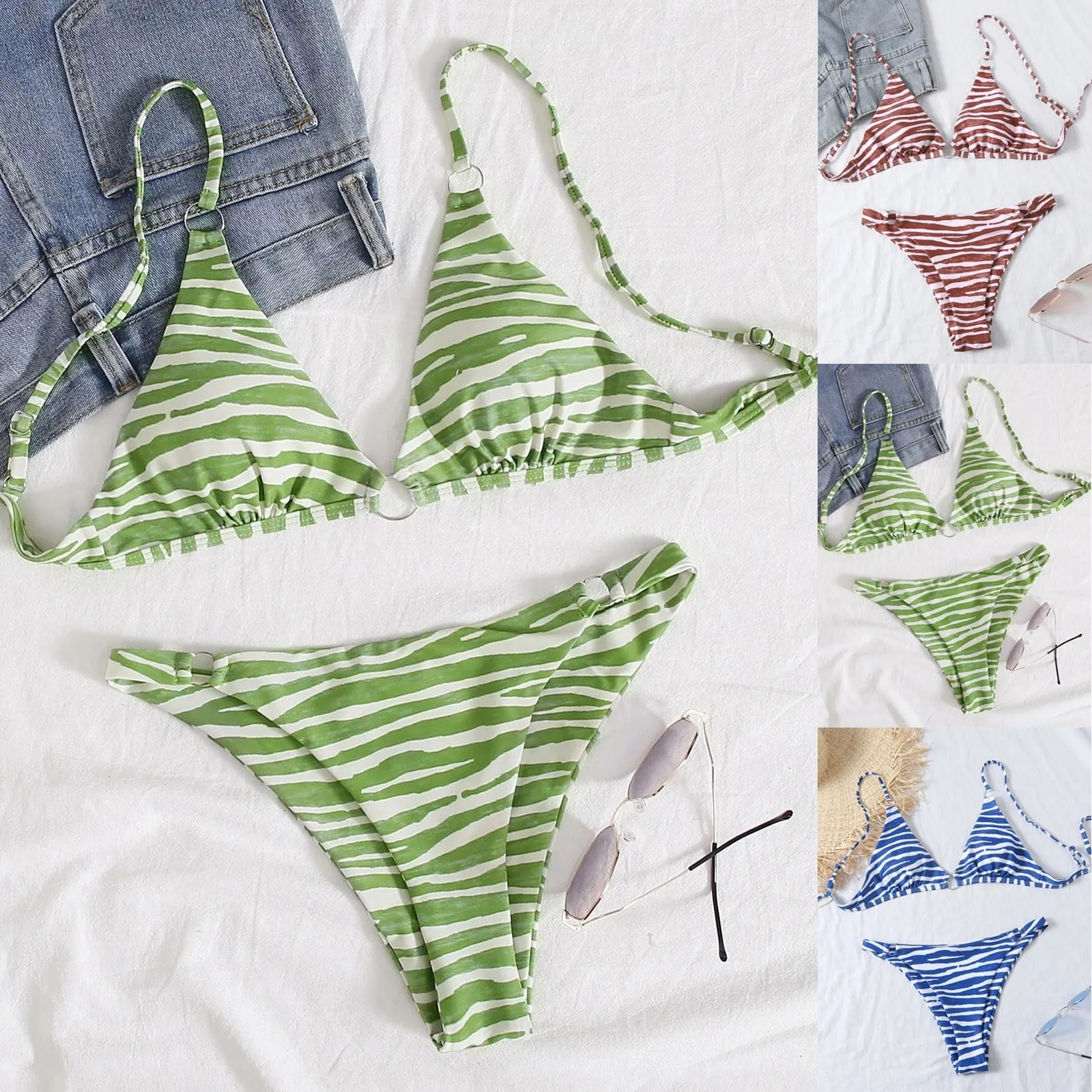 Swimsuit Straps 40 Bikini Set Women Zebra Print Bikini Set Push-up Two Piece Beachwear Padded Swimwear Biquini