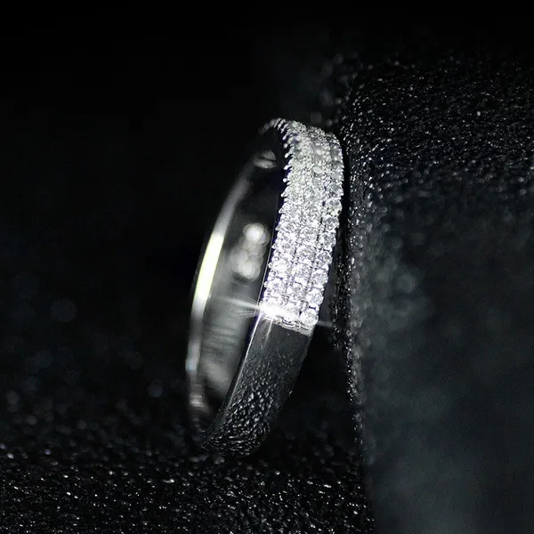 14K Beyaz Altın Takı Nturl Dimond Mücevher Bizuteri Taş Yüzüğü Kadınlar için Nillos de Düğün 14 K Altın Nillos Mujer Ring4785534