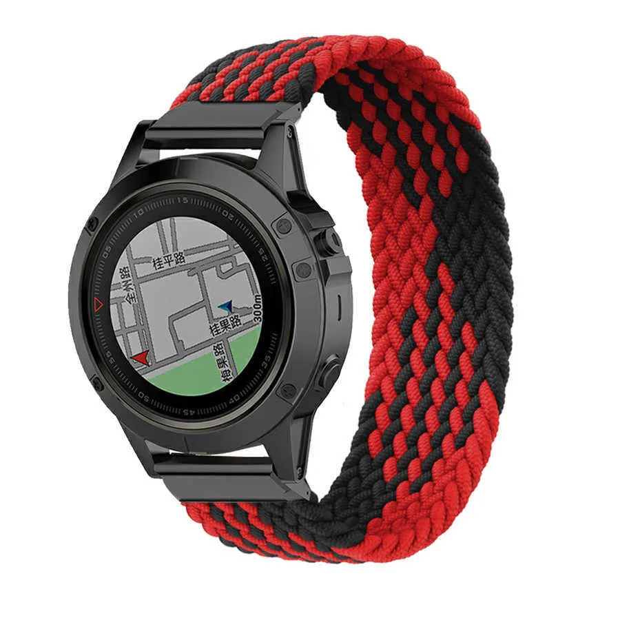 22 26mm Örgülü Solo Döngü Naylon Hızlı Yayın İzle Kayış Garmin Fenix ​​6 6x Pro 5X 5 Artı 3HR 935 945 S60 Silikon Watchband H0915