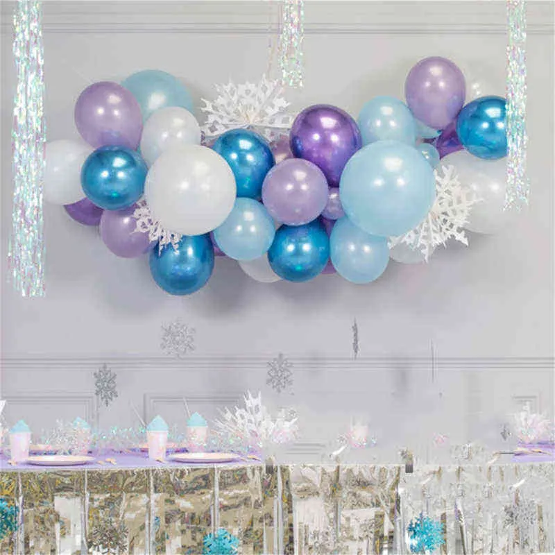 Princesse Snowflake Balon Garland Arch Kit Christmas Frozen Birthday Party Ice Ballon Baby Shower Wedding Decor Globo 211216