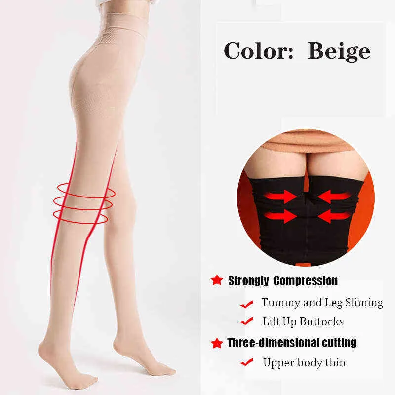2 Taille de compression Pantyhose Femmes Collons soulève les fesses de fesses Shaper Gling Pantyhoses Stocking Y11302104175