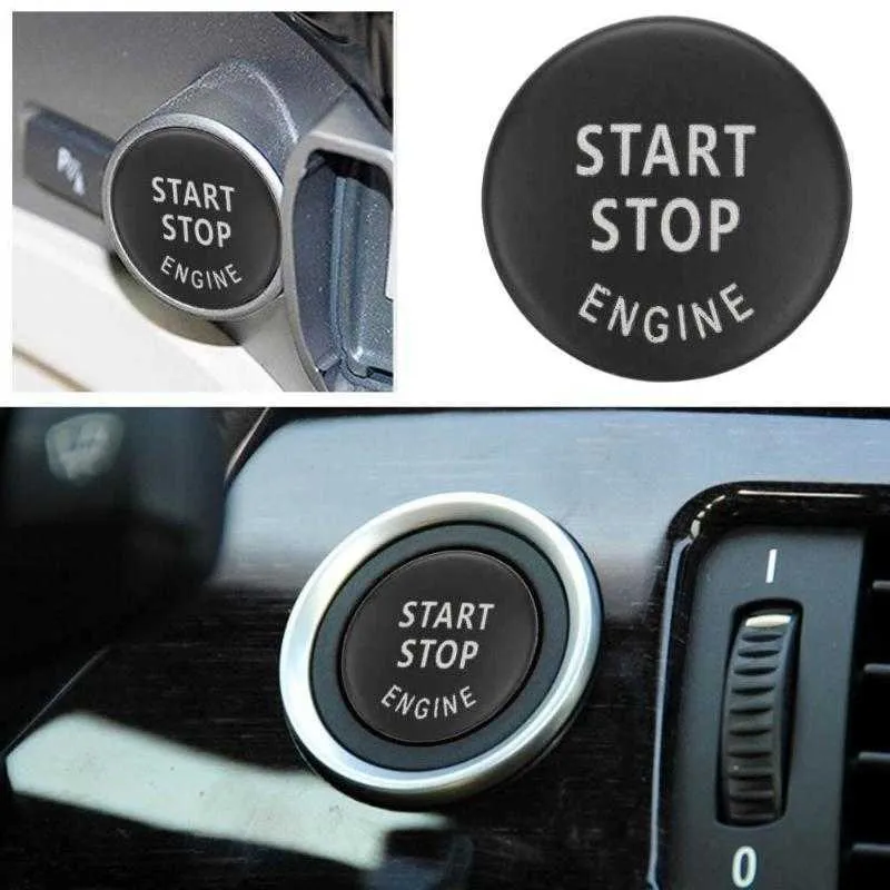 Nouveau bouton de démarrage du moteur de voiture remplacer le couvercle interrupteur d'arrêt accessoire clé décor pour BMW X1 X5 E70 X6 E71 Z4 E89 35 série E90 E91 E604337595