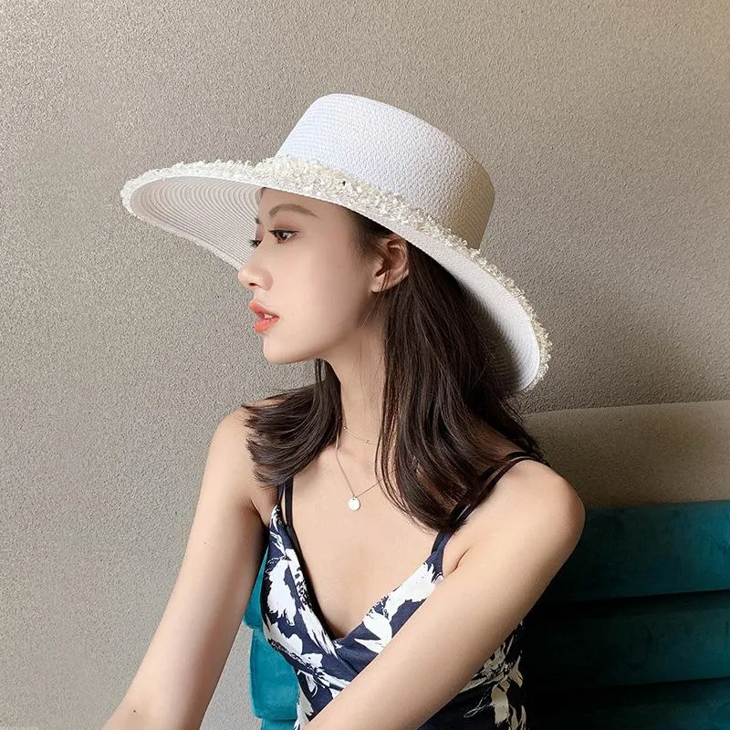 ファッションサマーレターMデコレーションペーパースロージャズハットアウトドアメン女性ワイドブリム太陽の帽子通気性ビーチトラベルCap252W