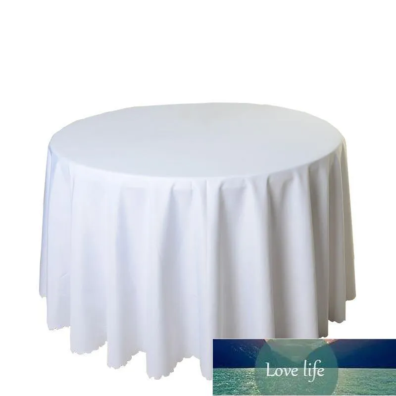 10 Uds. Mantel de poliéster para banquete, mantel redondo blanco, cubierta para mesa de boda, tapetes superpuestos, nappe tafelkle mariage1241Y