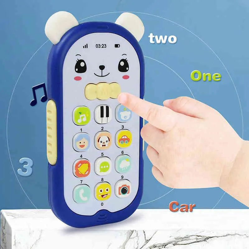 Bébé téléphone jouets éducatifs précoces téléphone portable jouets garçons filles apprentissage cadeau faire semblant pour 1 2 ans avec son et musique G1224