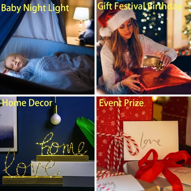 Lumières nocturnes pas de vie LED LED LED pour les enfants Décor de chambre Night Light Girthday Gift Table de chevet 3d lampe anime265d