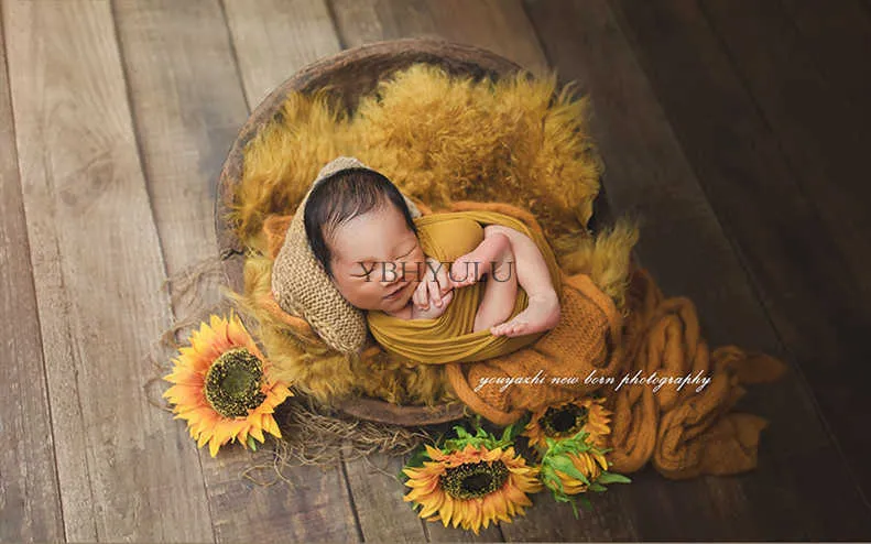 Flokati Coperta di lana nata Pography Puntelli Poshoot Studio Posing Background Basket Filler Infant fotografia Accessori 210825