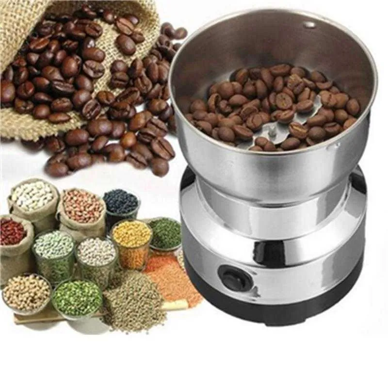 220V 50-400ML Kaffeemühle Elektrische Mini-Bohnen-Nuss-Bohnen Multifunktionale Heimmaschine Küchenwerkzeug 210609