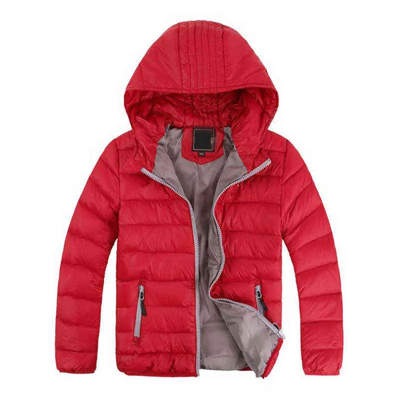 Kids Down Coats for Boys Autumn Hooded Children Jackets For Girls Candy Color Warm 4-12 Years Outerwear Clothes 220110